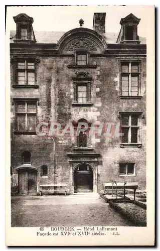 Cartes postales Bourges Hotel Lallemant