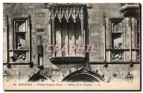 Cartes postales Bourges Palais Jacques Coeur Detail de la Facade