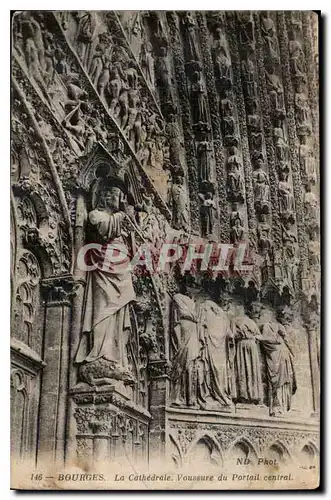 Ansichtskarte AK Bourges La Cathedrale Voussure du Portail central