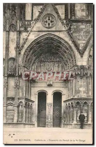 Cartes postales Bourges Cathedrale Ensemble du Portail de la St Vierge