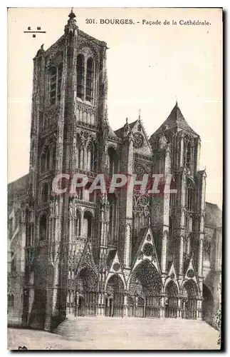 Cartes postales Bourges Facade de la Cathedrale