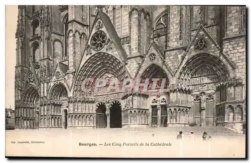 Ansichtskarte AK Bourges Les Cinq Portails de la Cathedrale