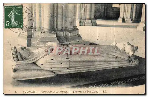 Cartes postales Bourges Crypte de la Cathedrale Tombeau du Duc Jean