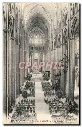 Cartes postales Bourges Interieur de la Cathedrale La Grande Nef