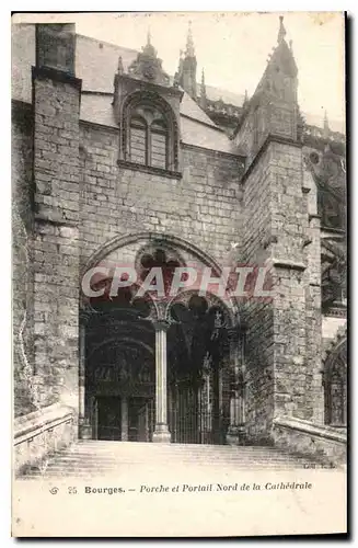 Ansichtskarte AK Bourges Porche et Portail Nord de la Cathedrale