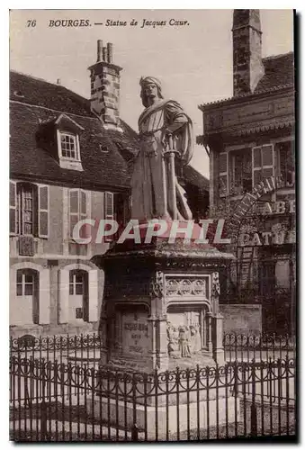 Cartes postales Bourges Statue de Jacques Coeur
