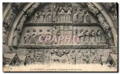 Cartes postales Bourges Cathedrale Tympan du Portail St Ursin