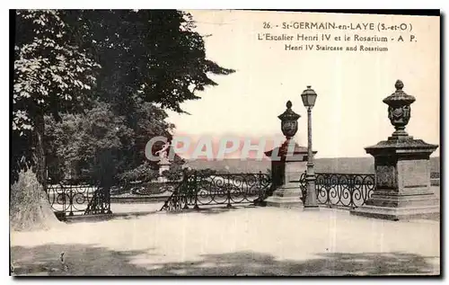 Cartes postales St Germain en Laye S et O L'Escalier Henri IV et le Rosarium