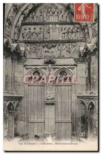 Cartes postales Bourges Cathedrale Portail Saint Etienne