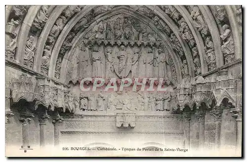 Ansichtskarte AK Bourges Cathedrale Tympan du Portail de la Saint Vierge