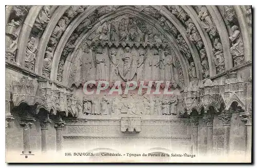 Cartes postales Bourges Cathedrale Tympan du Portail de la Saint Vierge