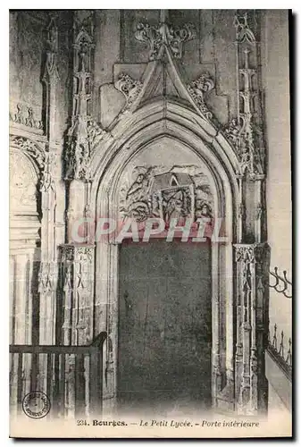 Cartes postales Bourges Le Petit Lycee Porte interieure