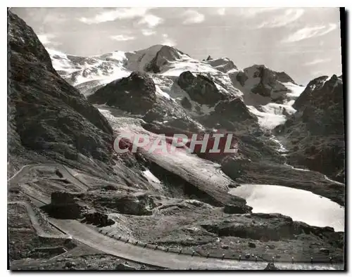 Moderne Karte Sustenstrasse Route du Susten et le Glacier de Stein