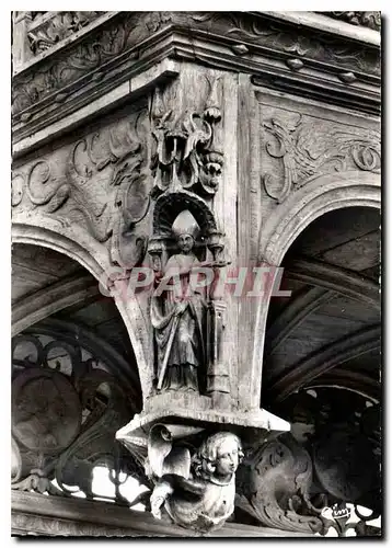 Cartes postales moderne Villemaur sur Vanne Aube Eglise Angle de Jube Statue d'Eveque Bois Sculpte