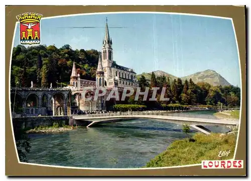 Cartes postales moderne Lourdes La Basilique le Gave et les nouveaux Ponts