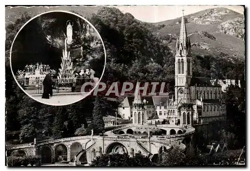 Cartes postales moderne Lourdes La Basilique et la Grotte Miraculeuse