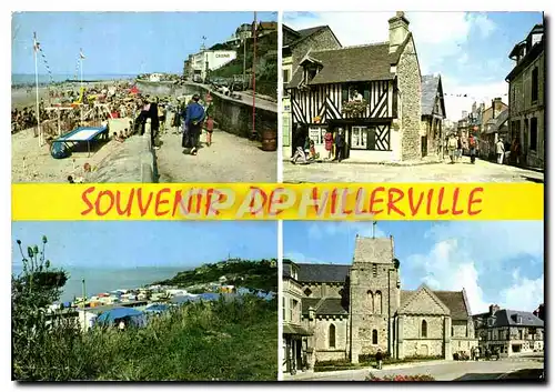 Moderne Karte Normandie France Villerville La Descente La rue principale Le Camping des Graves L'Eglise