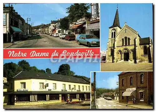 Cartes postales moderne Notre Dame de Bondeville Seine Maritime Route de Dieppe L'Eglise La rue des Longs Vallons