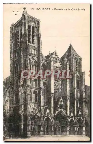 Cartes postales Bourges Facade de la Cathedrale
