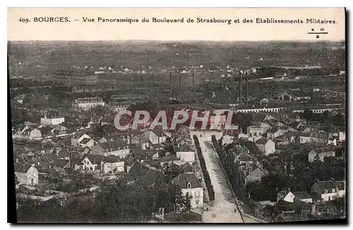 Ansichtskarte AK Bourges Vue panoramique de Boulevard de Strasbourg et des Establissements Militaires