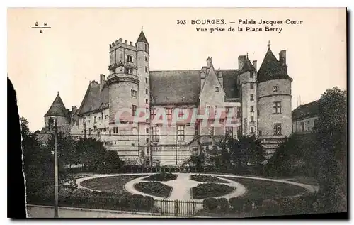 Cartes postales Bourges Palais Jacques Coeur Vue prise de la Place Berry
