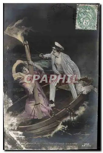 Cartes postales Femme Bateau
