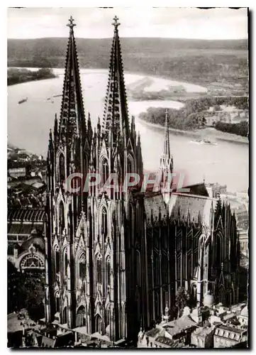 Moderne Karte La Cathedrale de Cologne vue aerienne