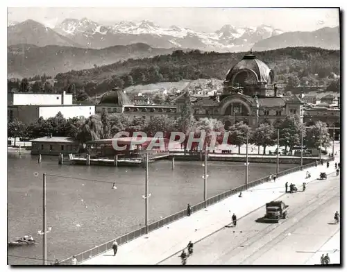 Cartes postales moderne Luzern Bahnhot mit Alpen