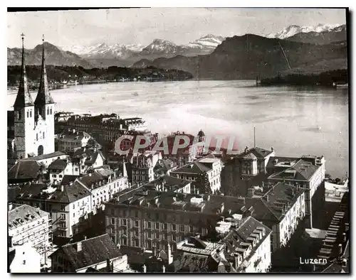 Cartes postales moderne Luzern mit Alpen