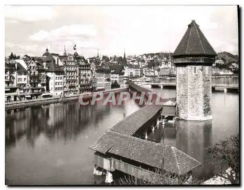Cartes postales moderne Luzern Kapellbrucke mit Wasserturm