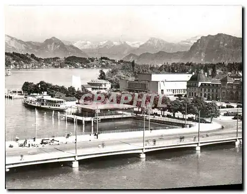 Moderne Karte Luzern mit Alpen