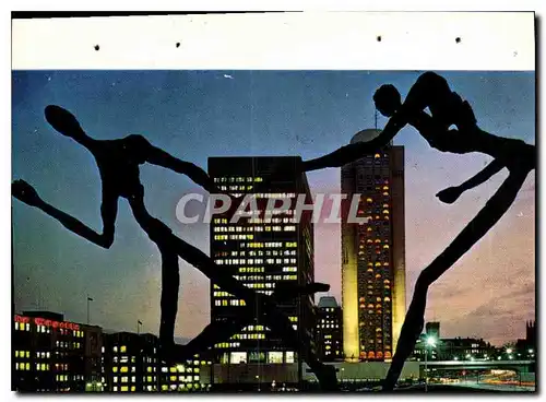 Moderne Karte Montreal Quebec La Chateau Champlain et Place du Canada la nuit