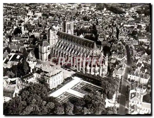 Moderne Karte Cathedrale St Etienne de Bourges Vue sur la Cathedrale et l'Hotel de Ville