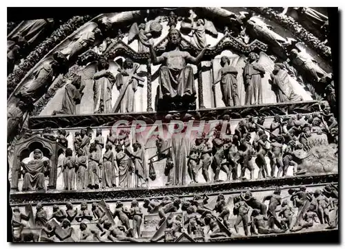 Cartes postales moderne Cathedrale St Etienne de Bourges Tympan du Grand Portail le Jugement Dernier