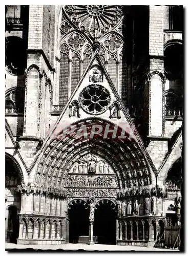 Moderne Karte Cathedrale St Etienne de Bourges Portail Central Au Tymphan le Jugement Dernier