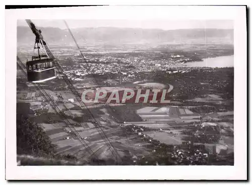 Moderne Karte Geneve et le Lac Leman et les Monts du Jura vus du Telepherique du Saleve