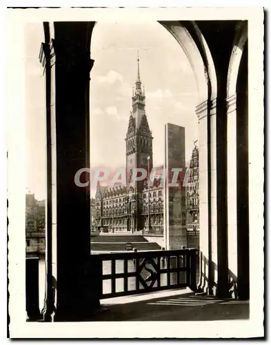 Moderne Karte Hamburg Blick auf das Rathaus mit Ehrenmal