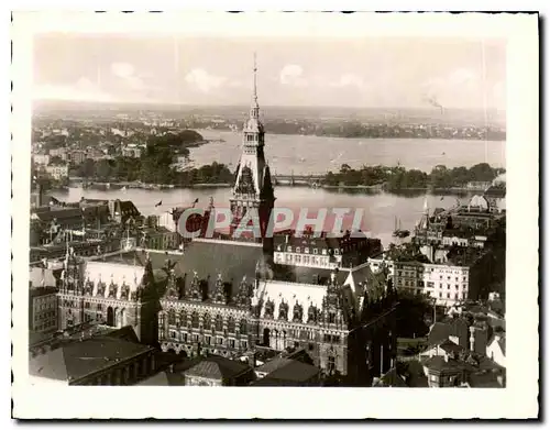 Moderne Karte Hamburg Rathaus mit Bennen und AuBenalster