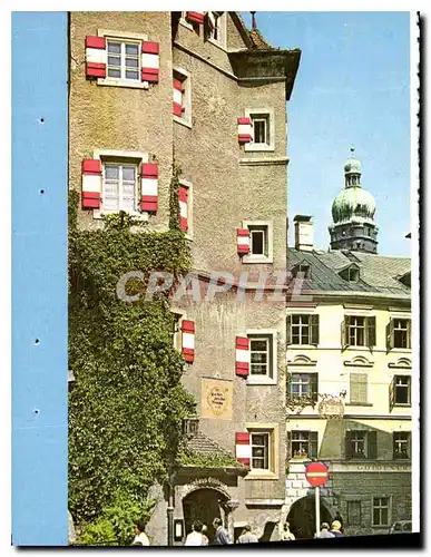 Moderne Karte Olympiastadt Innsbruck Tirol Ottoburg mit Stadturm