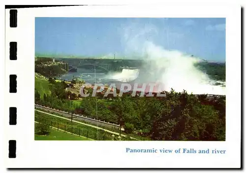 Moderne Karte Panoramic view of falls and river
