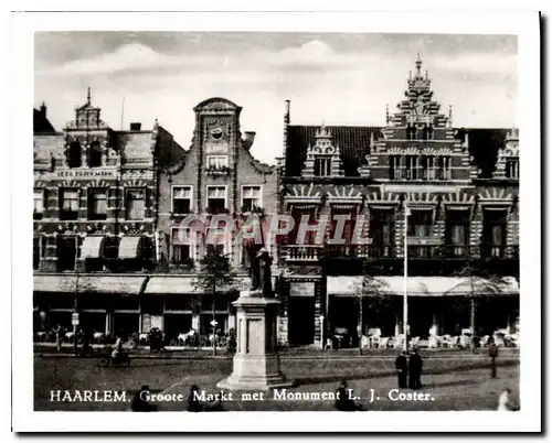 Moderne Karte Haarlem Groote Markt met Monument L J Coster