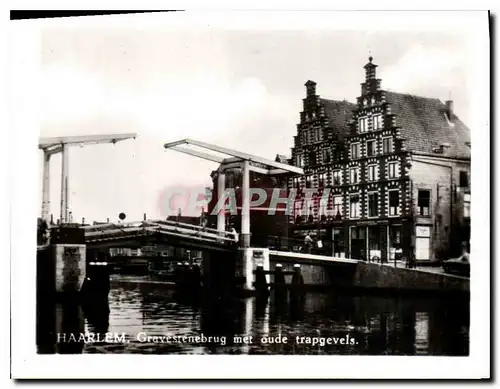 Moderne Karte Haarlem Gravestenebrug met oude trapgevels