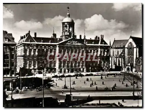 Moderne Karte Amsterdam Dam met Koninlijk Paleis