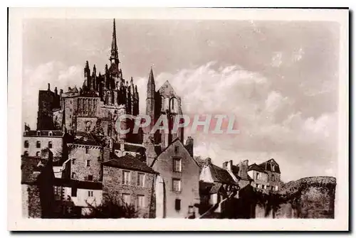 Moderne Karte Mont St Michel vue a l'Est prise des remparts