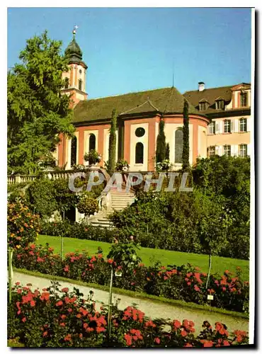 Cartes postales Insel Mainau im Bodensee Rosengarten nit blick auf Schlob und Kirche