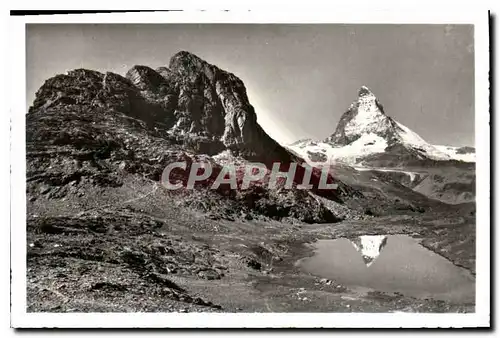 Cartes postales moderne Riffelsee von der Gornergratbahn Riffelhorn u Matterhorn