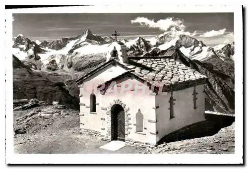 Cartes postales moderne Zermatt Kapelle auf Gornergrat 3130 m Obergabelhorn u Weisshorn