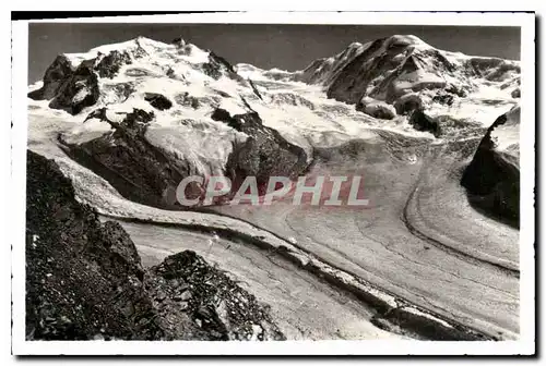 Cartes postales moderne Monte Rosa Lyskamm Gornergletscher u Grenzgletscher vom Gornergrat