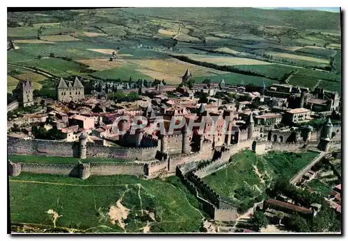 Moderne Karte Cite Medievale Cite de Carcassonne Aude vue generale de la cite