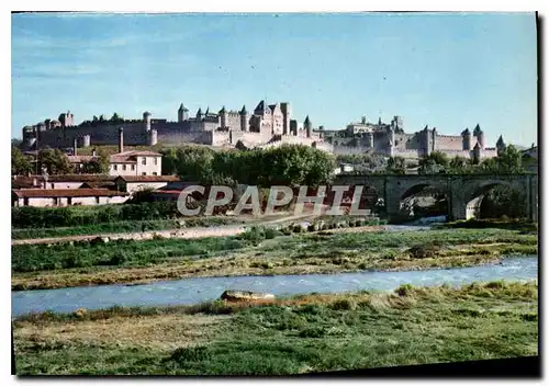 Cartes postales moderne Cite Medievale Cite de Carcassonne Aude la cite vue des bords de l'Aude